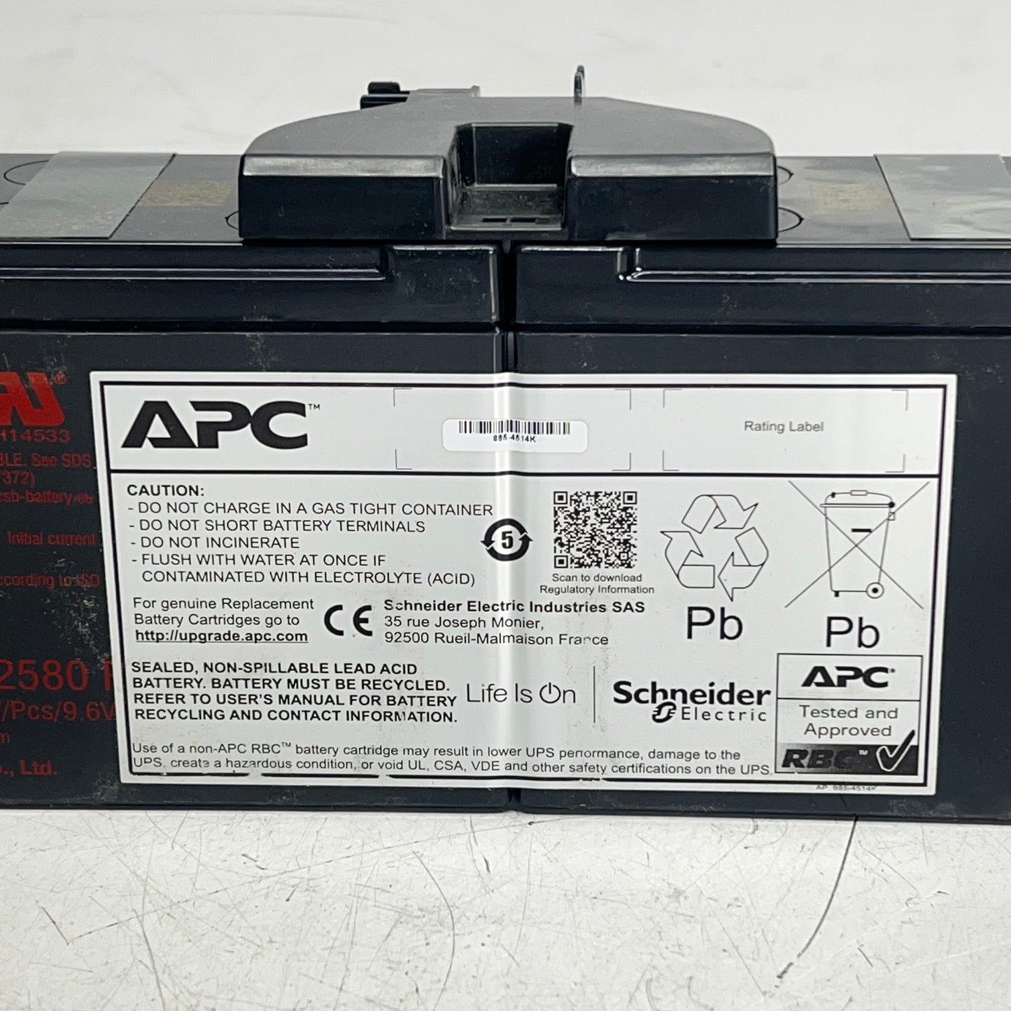 APC Replacement Leak Proof Lead-acid Battery Cartridge #163 12V 7.2Ah APCRBC163