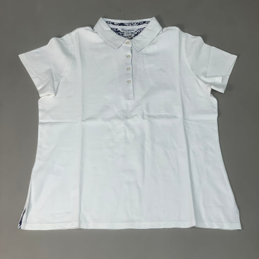 TOMMY BAHAMA Paradise Classic Garment-Dyed Polo Sz L White SW220756 (New)