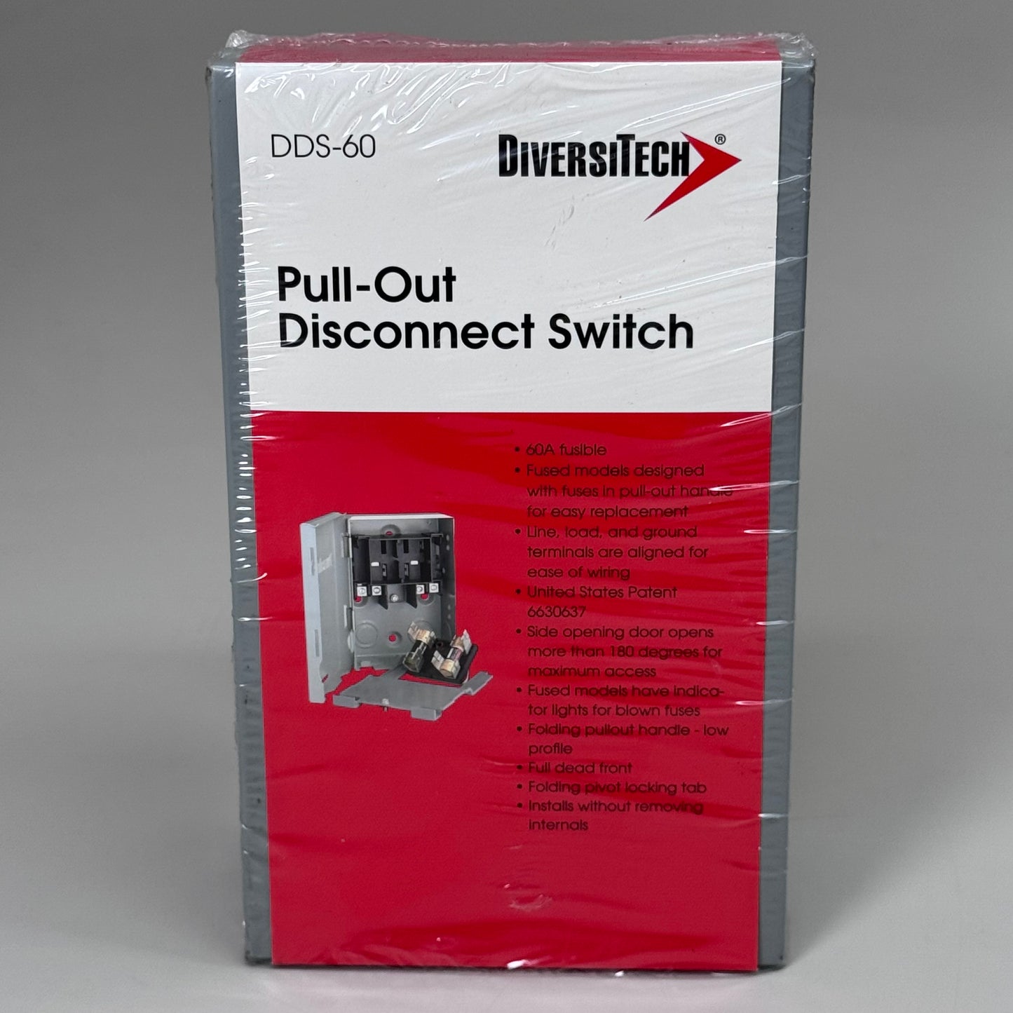 DIVERSITECH Pull-Out Disconnect Switch 60 Amp Reversible Door 180 Degree DDS-60