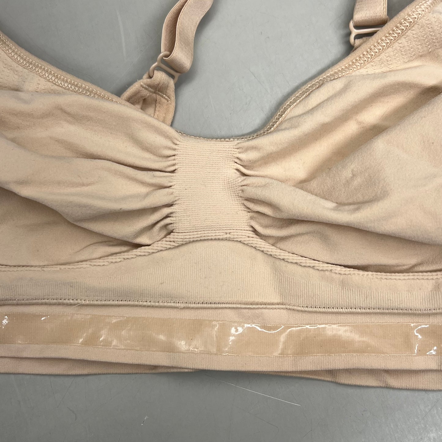 SKIMS Strong Support Seamless Sculpt Bralette Pique Stitching Women's Sz L Sand