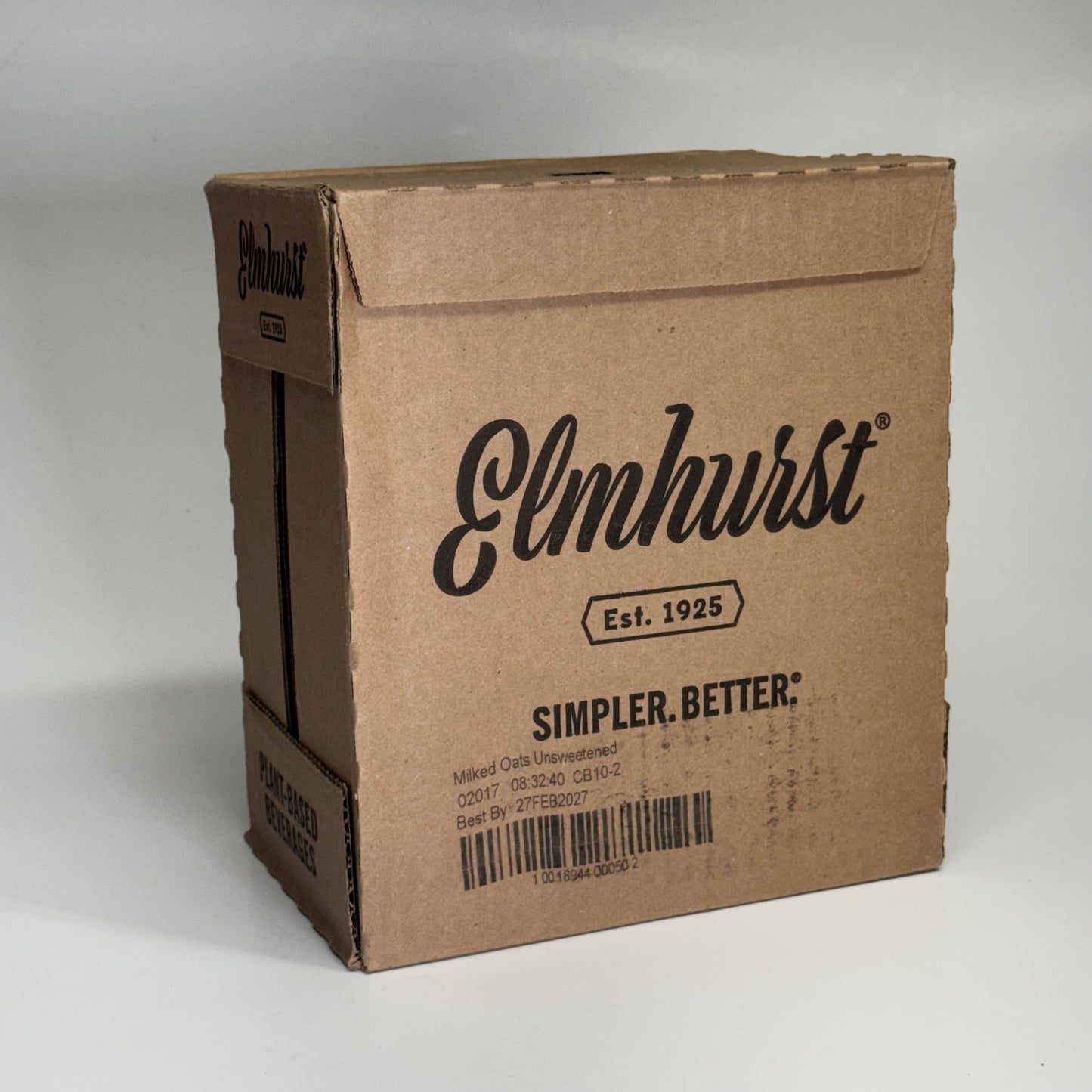 ELMHURST (6 PACK) Milked Oats Unsweetened 32 fl oz. BB 02/27