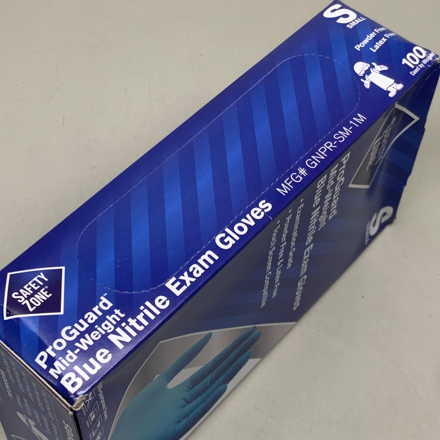 SAFETY ZONE (1,000 PACK) Pro Guard Blue Nitrile Single Use Gloves SM GNPR-SM-1M