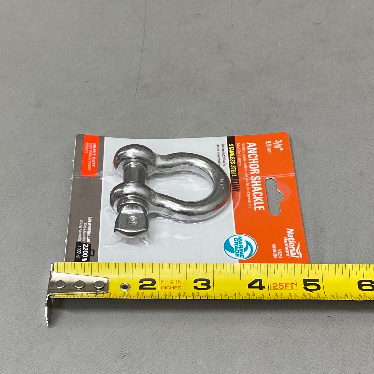 NATIONAL HARDWARE (5 Pack) Stainless Steel Anchor Shackle 3/8" N100-280