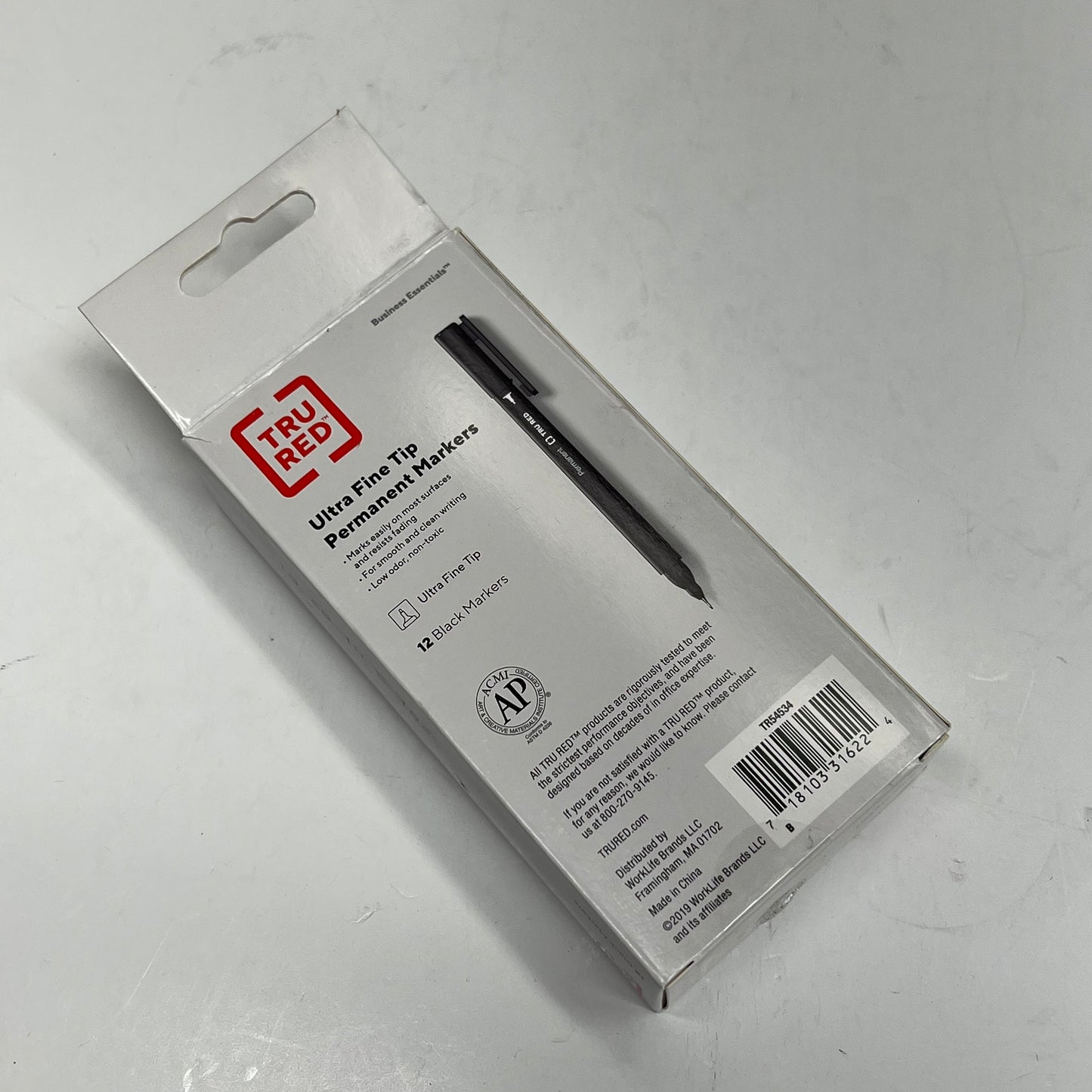 TRU RED (2 PACK, 12 EACH) Ultra Fine Tip Permanent Markers Black TR54534
