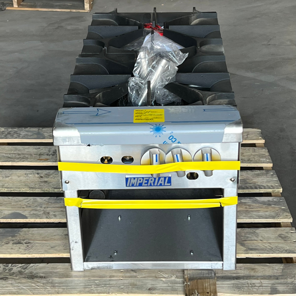 IMPERIAL Commercial Natural Gas Stock Pot Range 2 Burners 36.000 BTU - ISPA-18-2 (New Other, Missing 2 Knobs)