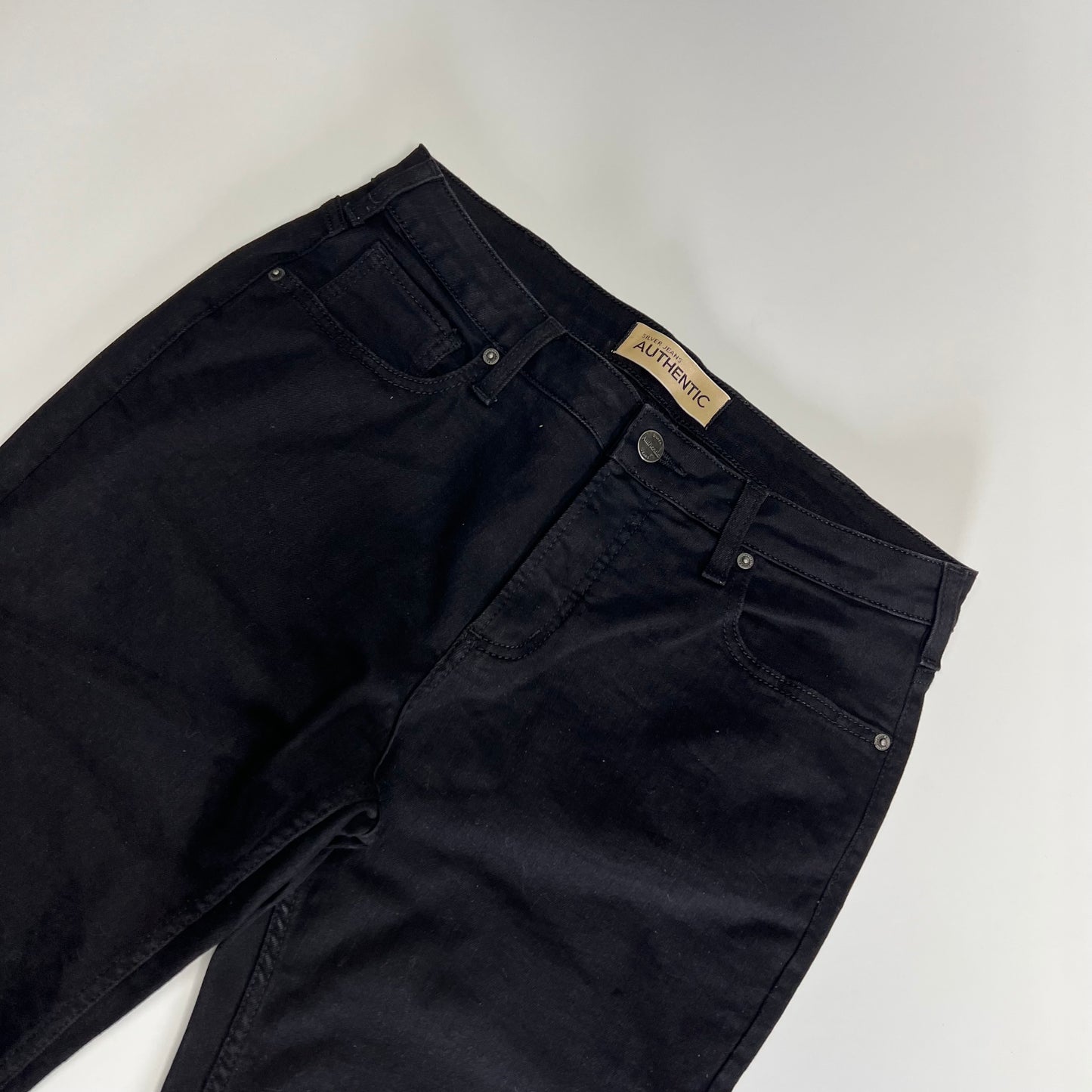 SILVER JEANS CO The Curvy High Skinny Women's Sz 14/29 Black LA94108AB510