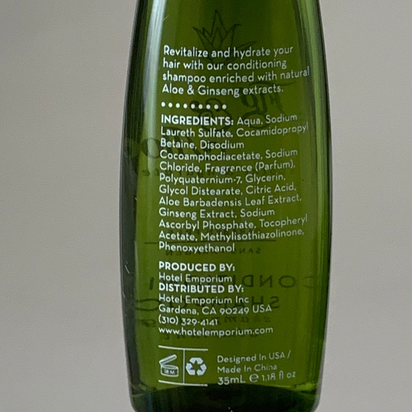 ALOE & FIG (1 Box, 200 Bottles) Conditioning Shampoo Sample Bottles 35ML