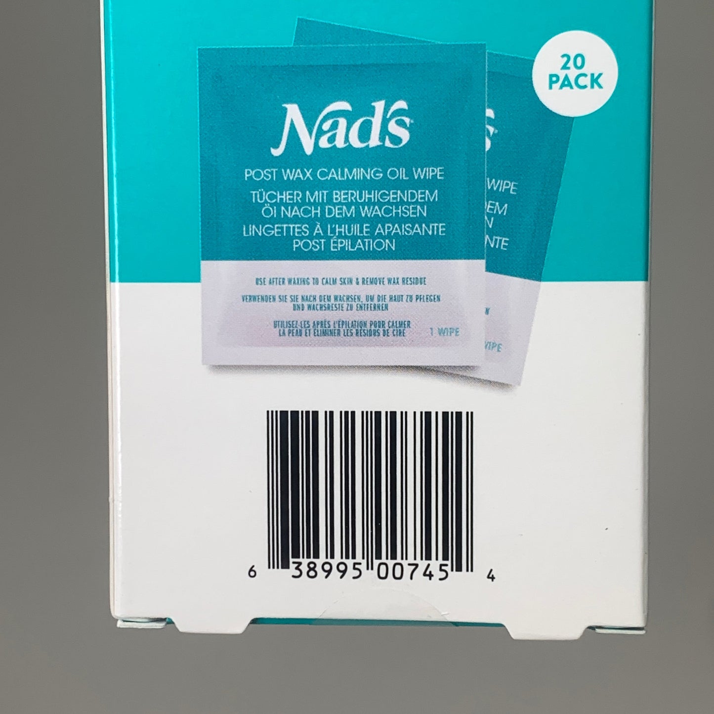 NADS Post Wax Calming Oil Wipes Soothing Calendula Extract and Sunflower Oil 7454EN24 (New)