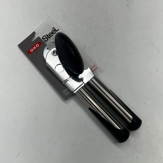 OXO Stainless Steel Can Opener W/ Oversized Knob Large Handles 8" Silver/Black