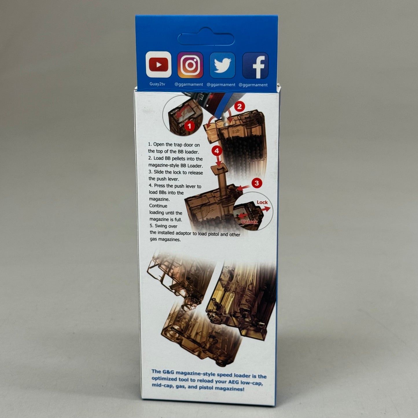 G & G ARMANMENT BB Loader Magazine Style 420 Rounds Transparent Brown G-08-100-1