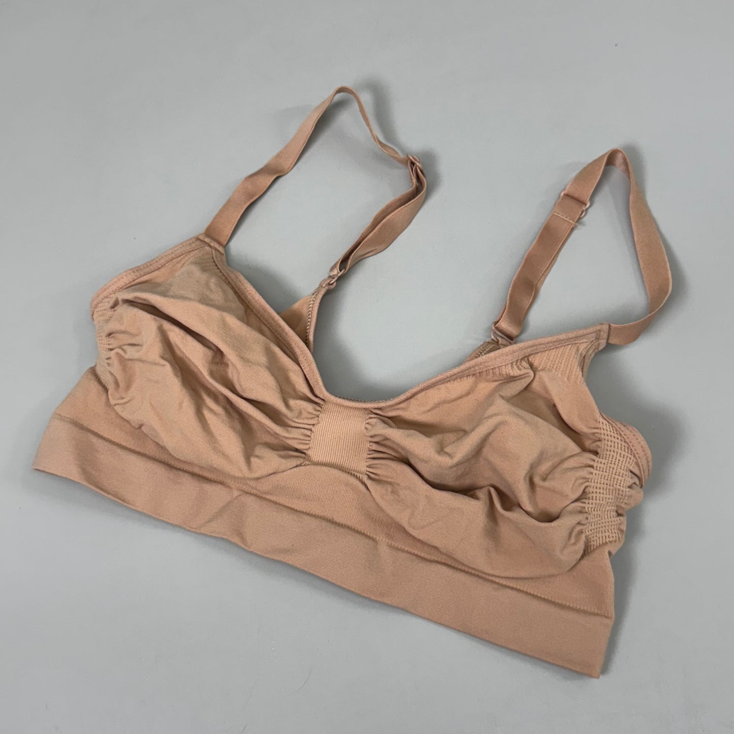 SKIMS Strong Support Seamless Bralette Pique Stitching Women's Sz L/XL Ochre