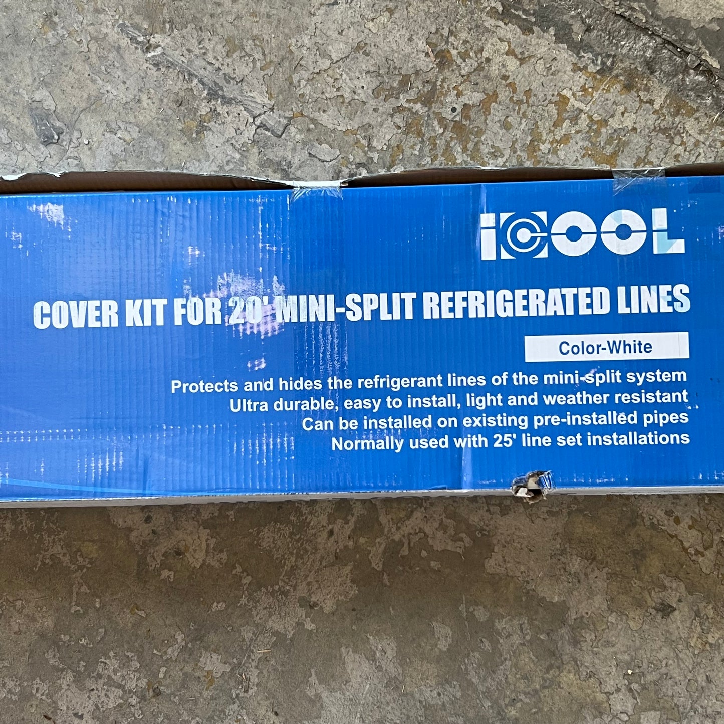 COOL PVC Pipe Duct Cover Kit For 20' Mini Split Refrigerated Lines, White