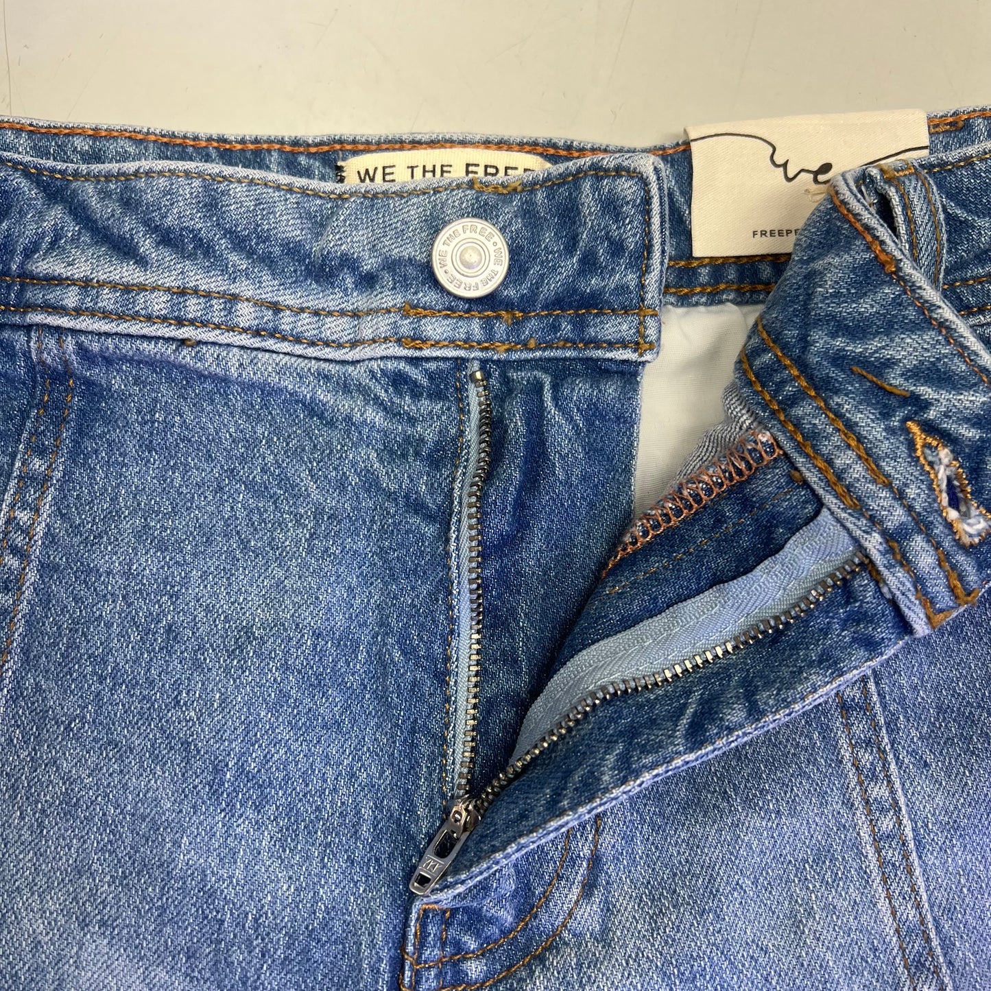 FREE PEOPLE CRVY Mona High-Rise Shorts  Women's Sz 32 Power Trip Blue 89248835