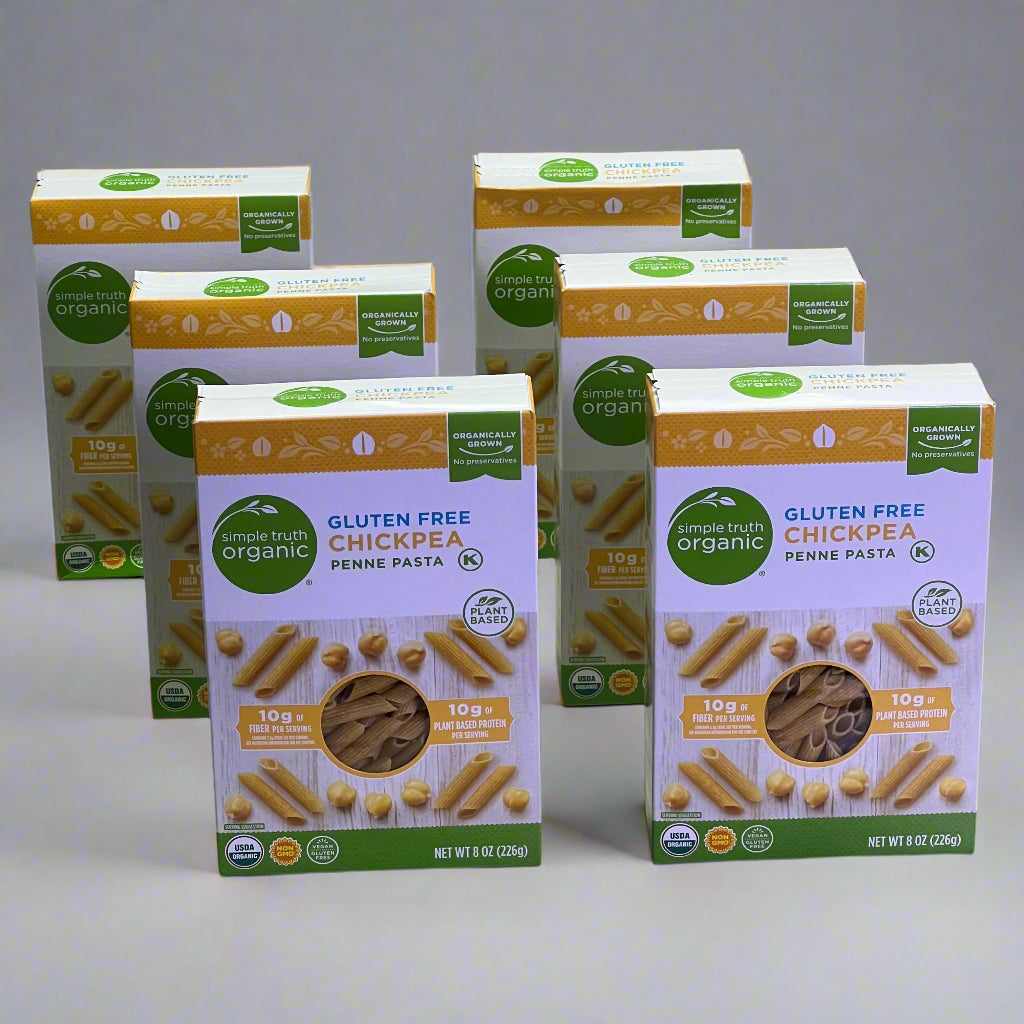 ZA@ SIMPLE TRUTH ORGANIC (6 PACK) Chickpea Penne Pasta 8 oz Yellow BB 02/26 A