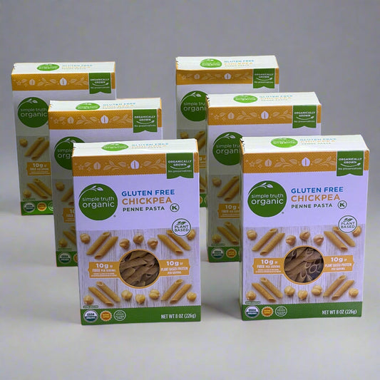 ZA@ SIMPLE TRUTH ORGANIC (6 PACK) Chickpea Penne Pasta 8 oz Yellow BB 02/26 A