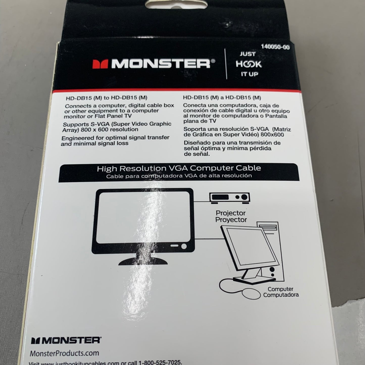 MONSTER High Resolution VGA Computer Cable 6ft Blue 140050-00