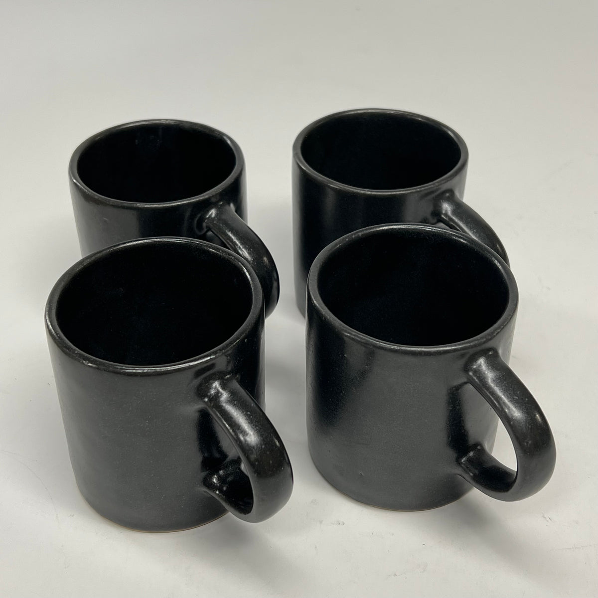 BLUE PHEASANT (SET OF 4) Marcus Mugs Stoneware Organic Silhouette 9oz Black