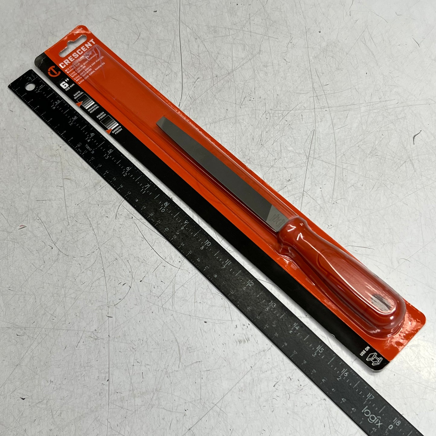 CRESCENT Mill File with Handle 6" Orange 21687NN