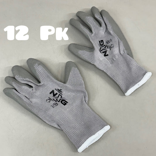 MCR SAFETY  (12) Pk 12 Coated Gloves,cotton/polyester,l,pr 48gh16 Large Gray