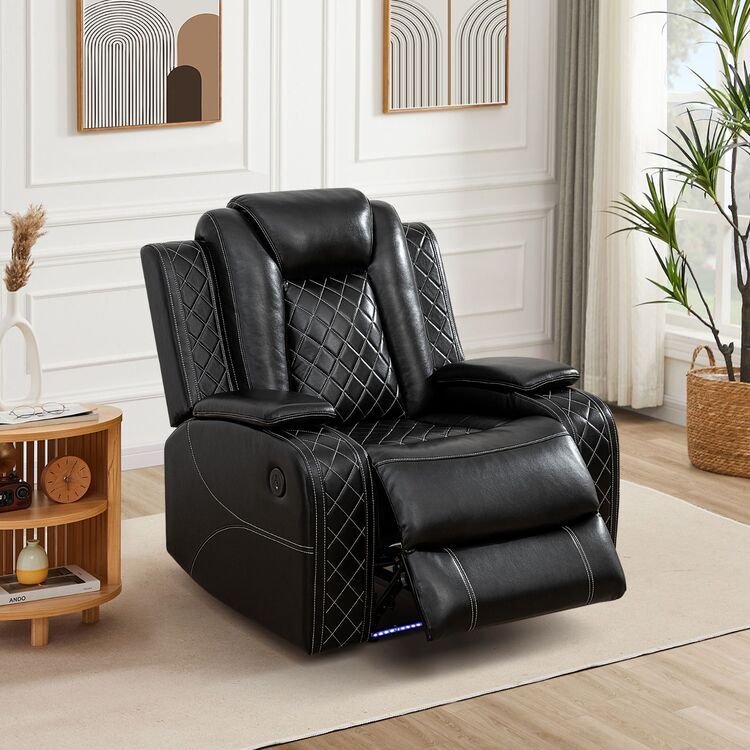 LIFE STYLE 3PC Power Reclining Set - Black GNT4632