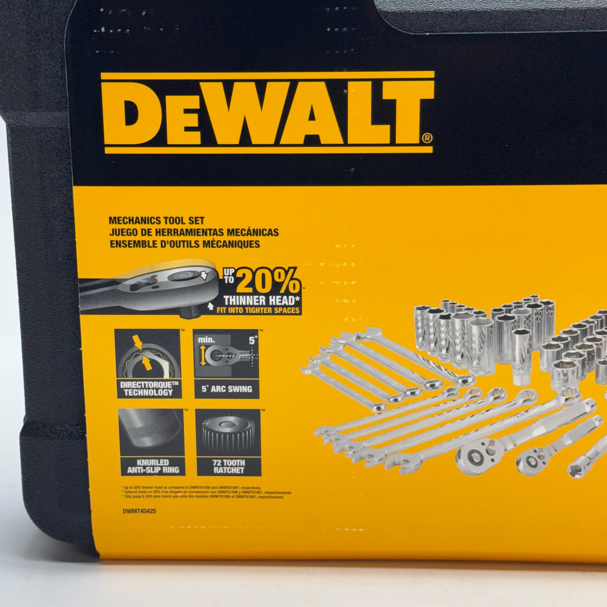 DEWALT 142-Piece Mechanics Tool Set – Polish Chrome Socket & Ratchet Set with Case DWMT45425