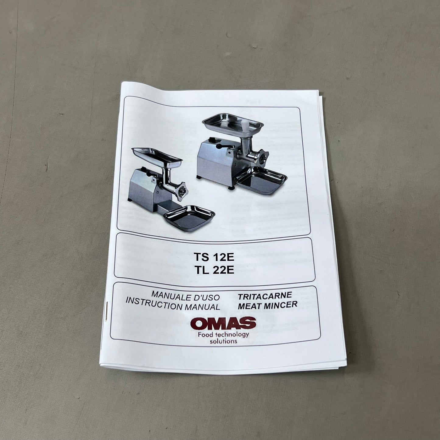 OMAS Aluminum Countertop Electric Meat Grinder Chrome TS-12E