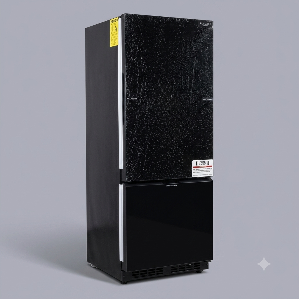 ZA@ Pallet of FURRION Arctic 10.7 CUFT BTM Drawer Freezer Black Glass, Dual Swing Door FCR10DCGBA-BG-DS (AS-IS, Damaged)
