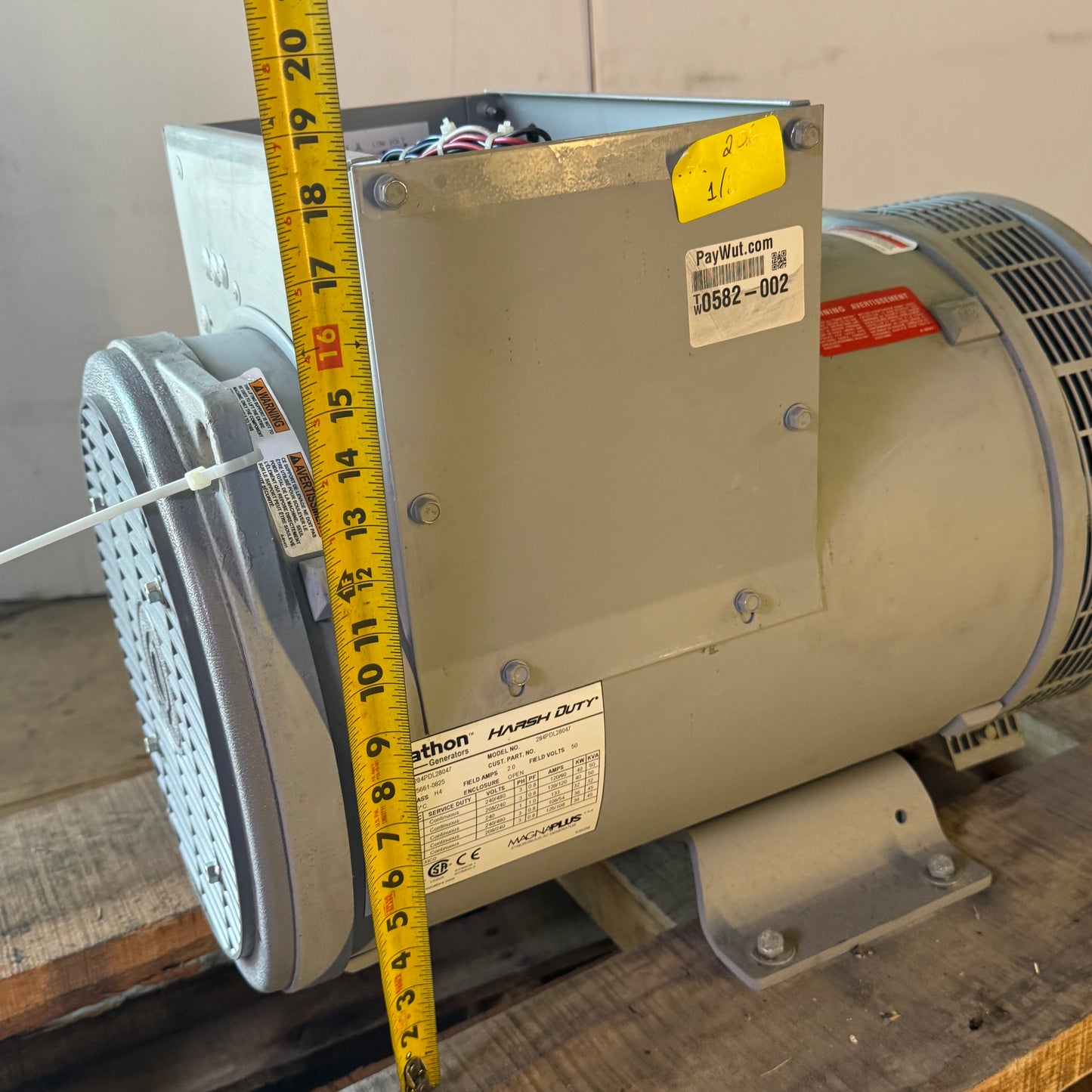 MARATHON Magnaplus Synchronous AC Generator 40 kW/50 kVa Sz 27"L x 13.5"W x 18.5"H, 284PDL28047