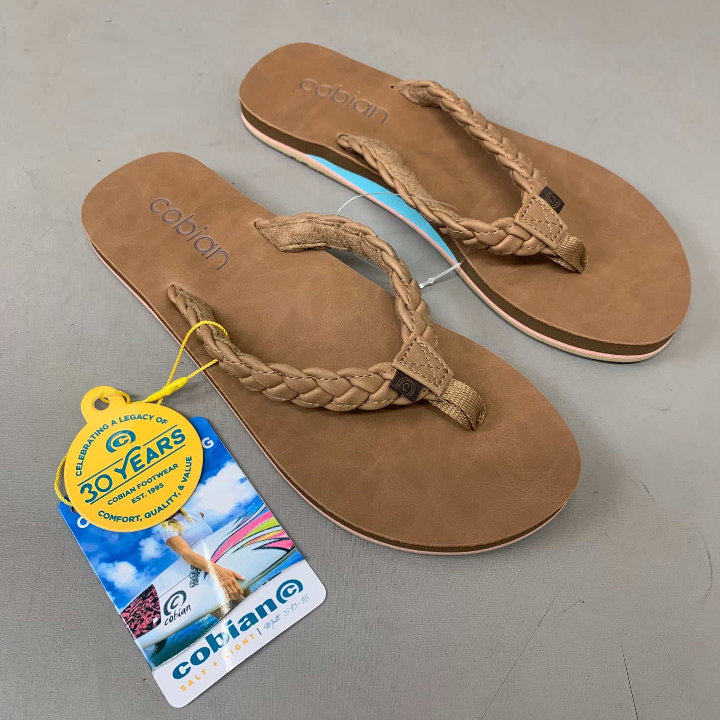 COBIAN Braided Pacifica Sandals Women's SZ 9, EU 41 TAN BBP23-230-9