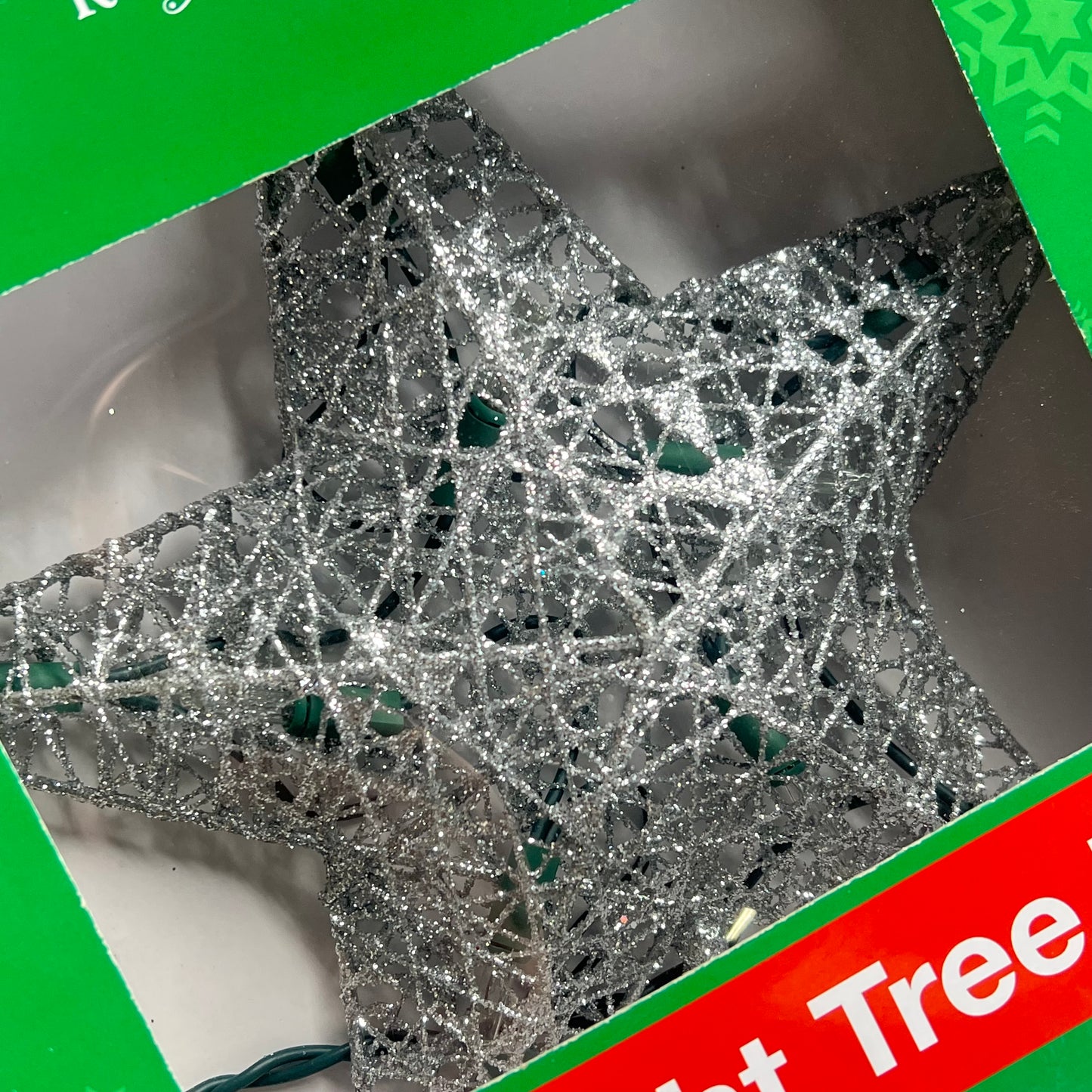 KURT S ADLER Wire Star Tree Topper Christmas Decor 9" 10 Light Silver UL0131S