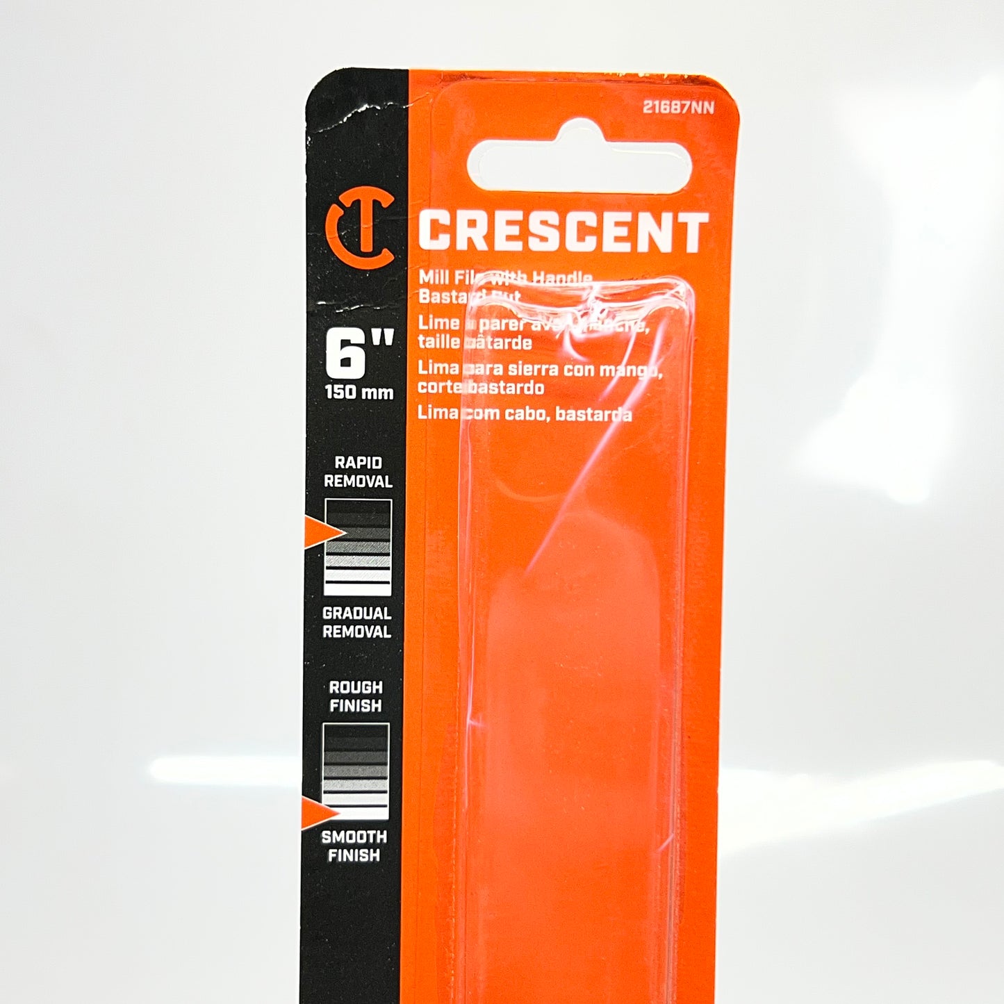 CRESCENT Mill File with Handle 6" Orange 21687NN