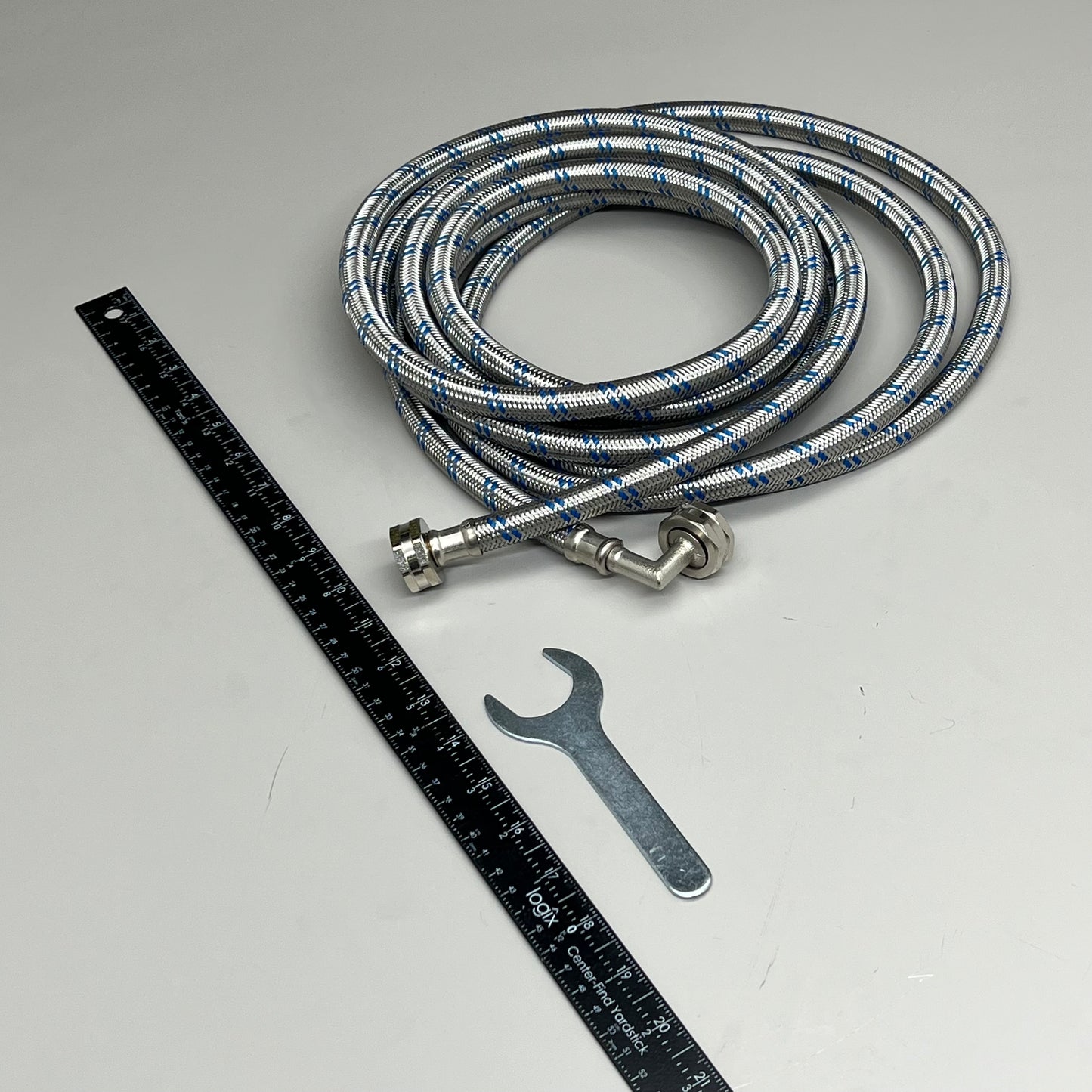 HIPPOHOSE Stainless Steel Braided Washer Machine Hose Single Sides 90 Degree Elbow Fits all Models 16ft X0037DH64B