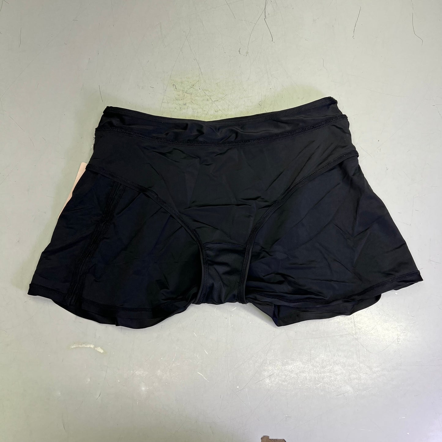 CHARMO High Waisted Swim Bottom Skirt W/ Built-in Briefs Women's Sz L Black