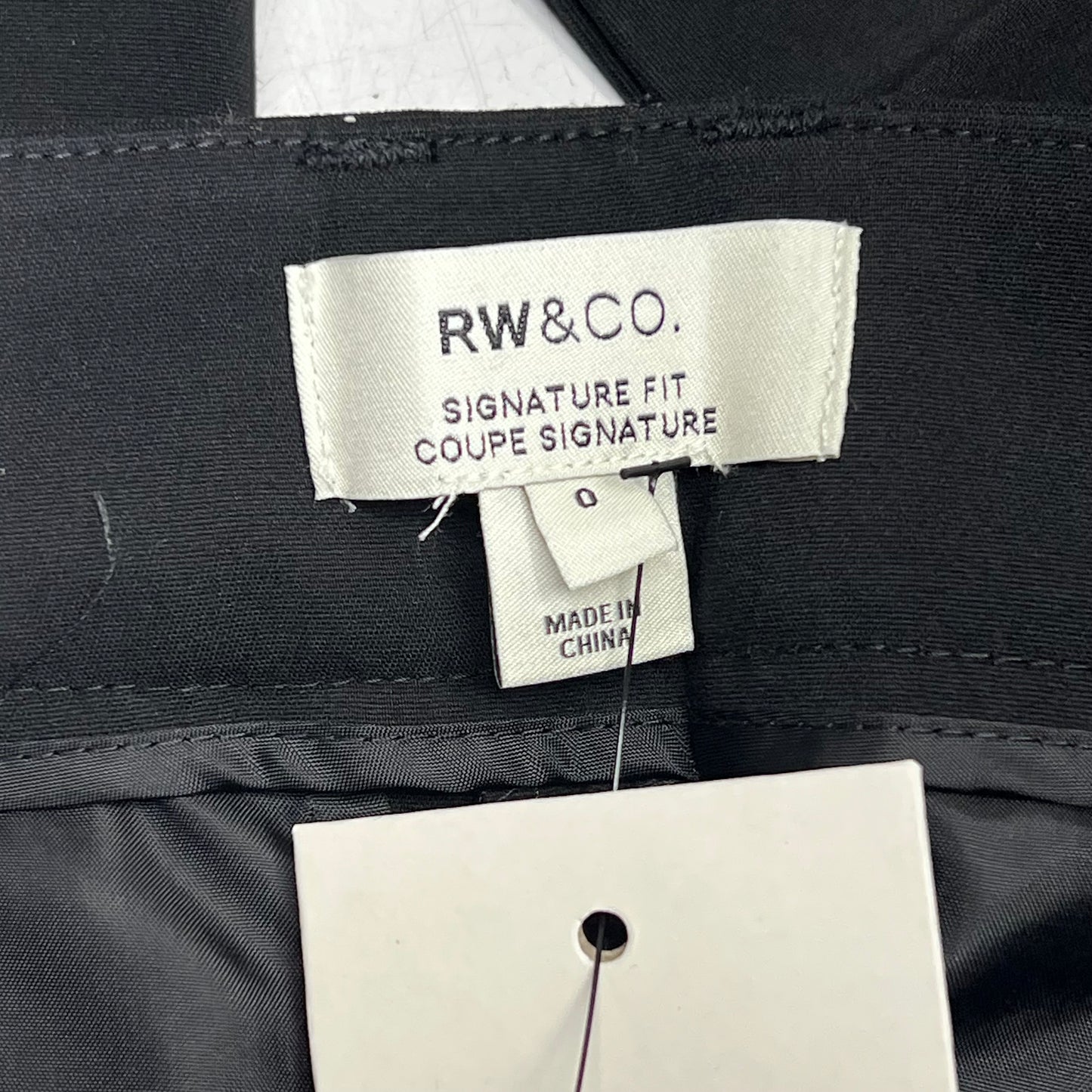 RW & CO Mid-rise Long Slim-leg Signature Fit Pant Women's Sz 0 Black 489209