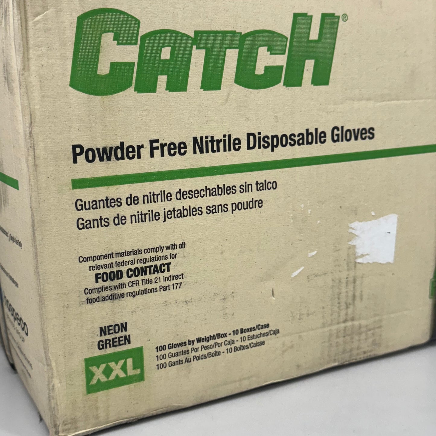 HOSPECO CATCH (1,000 Gloves) Powder Free Nitrile Disposable Gloves GL-NT107NGFXXL