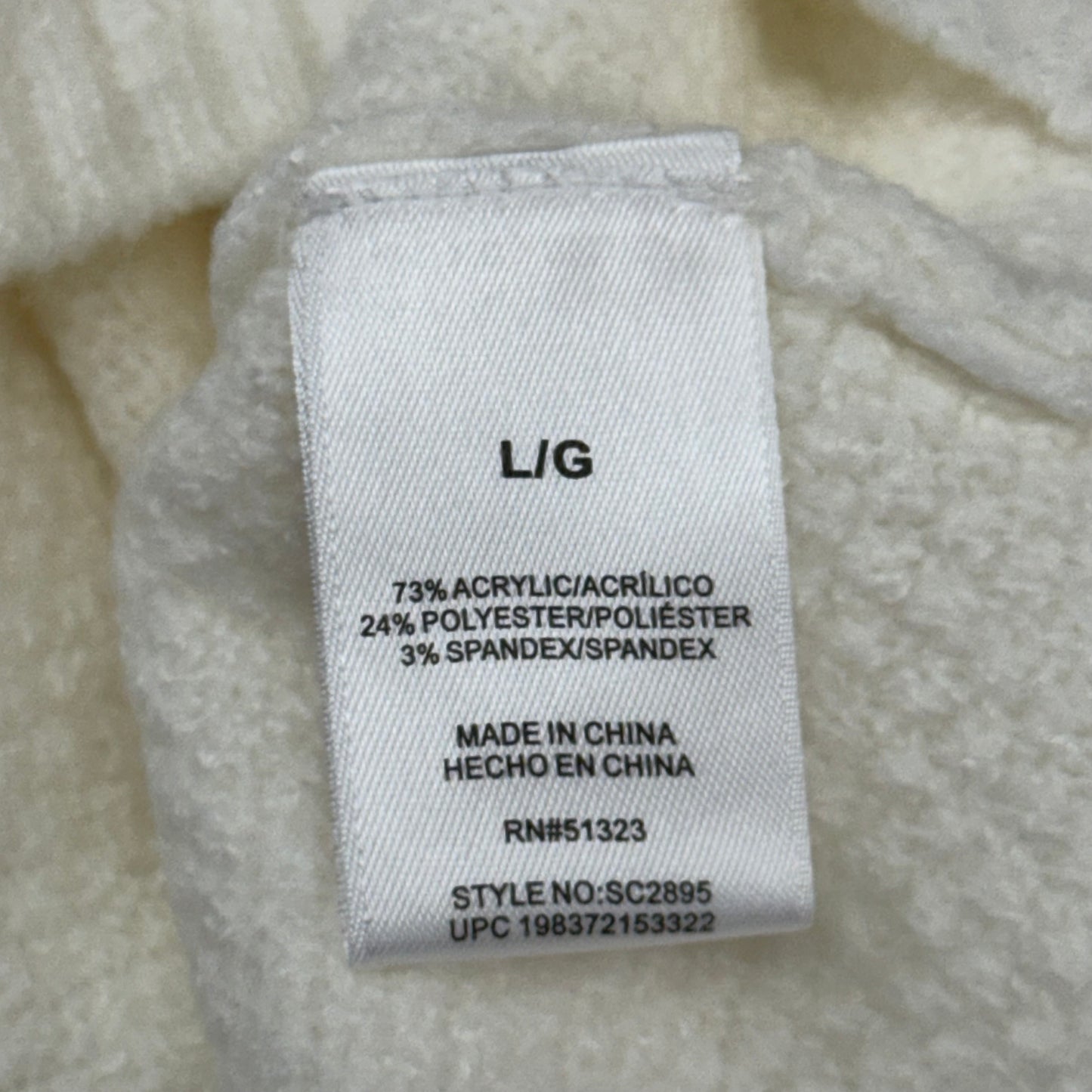 VINCE CAMUTO Cable Knit Sweater Women's Sz-L Antique White SC2895