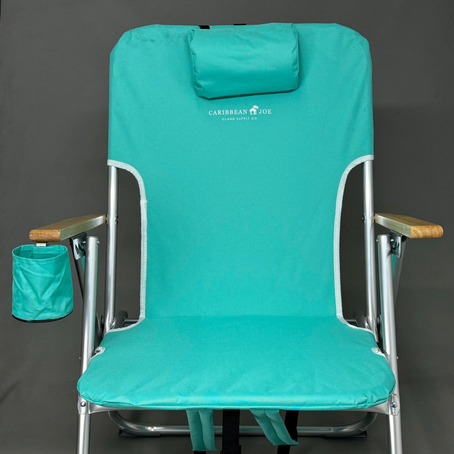 CARIBBEAN JOE 4-Position High Weight Capacity Beach Chair w/ Pillow Teal CJ-7779