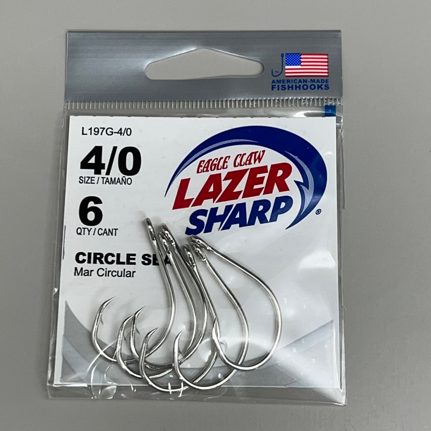 EAGLE CLAW (5 PACK) Circle Sea Freshwater & Saltwater Chrome #4/0 6pc L197G-4/0