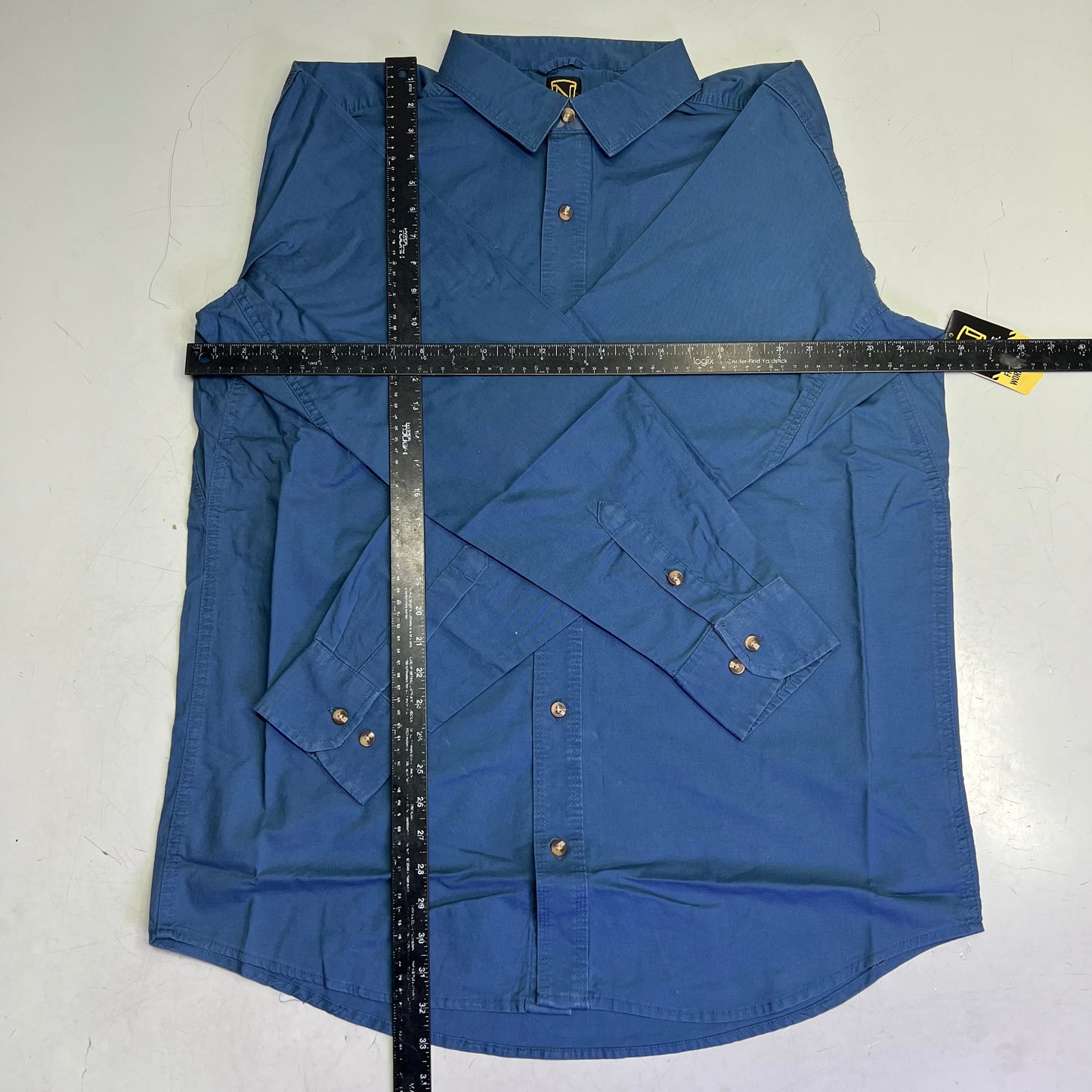 NOBLE OUTFITTERS Long Sleeve Weathered Work Shirt Men's Sz XL-T Steel Blue 11049