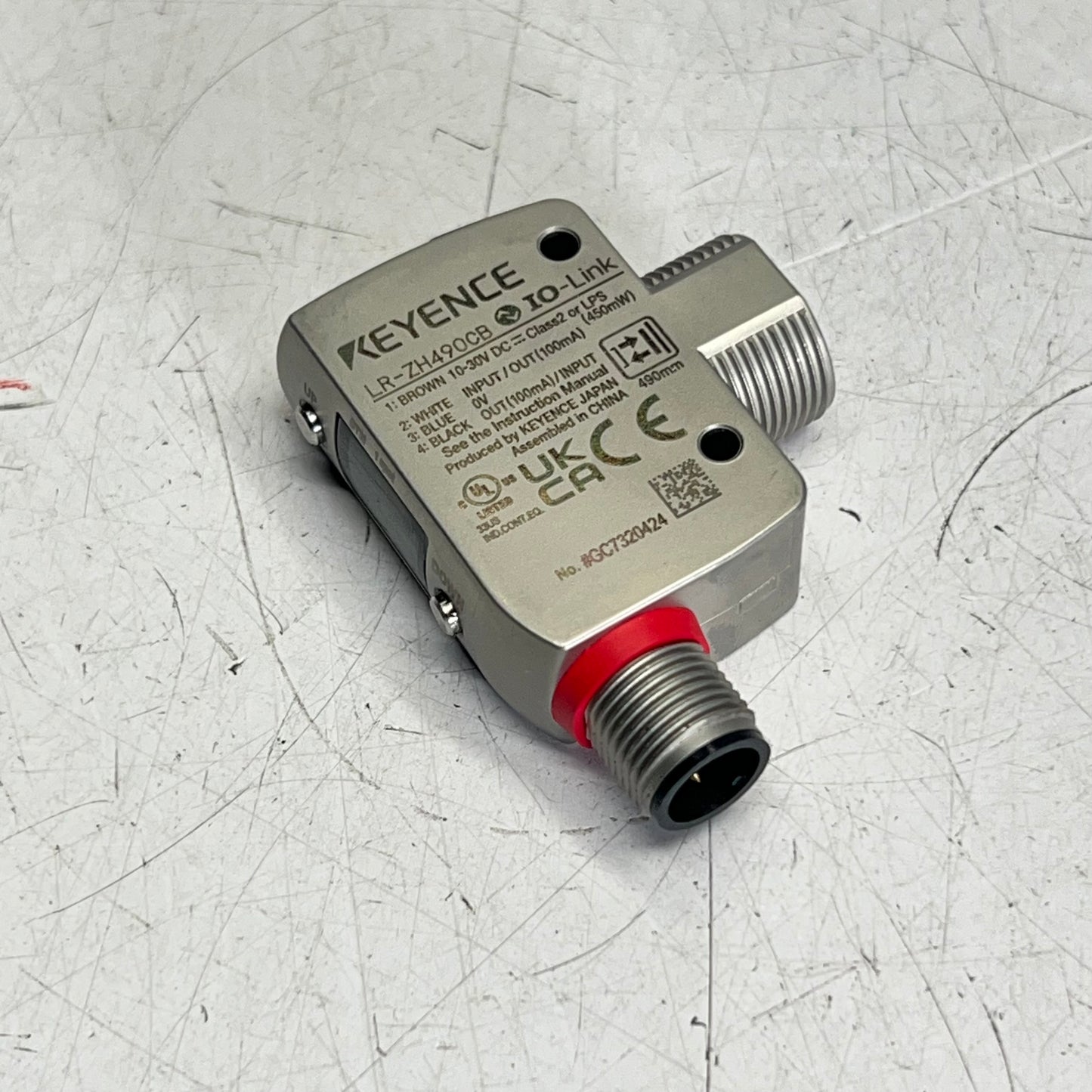 KEYENCE M18 Threaded Mount W/ M12 Connector Laser Sensor LR-ZH490CB
