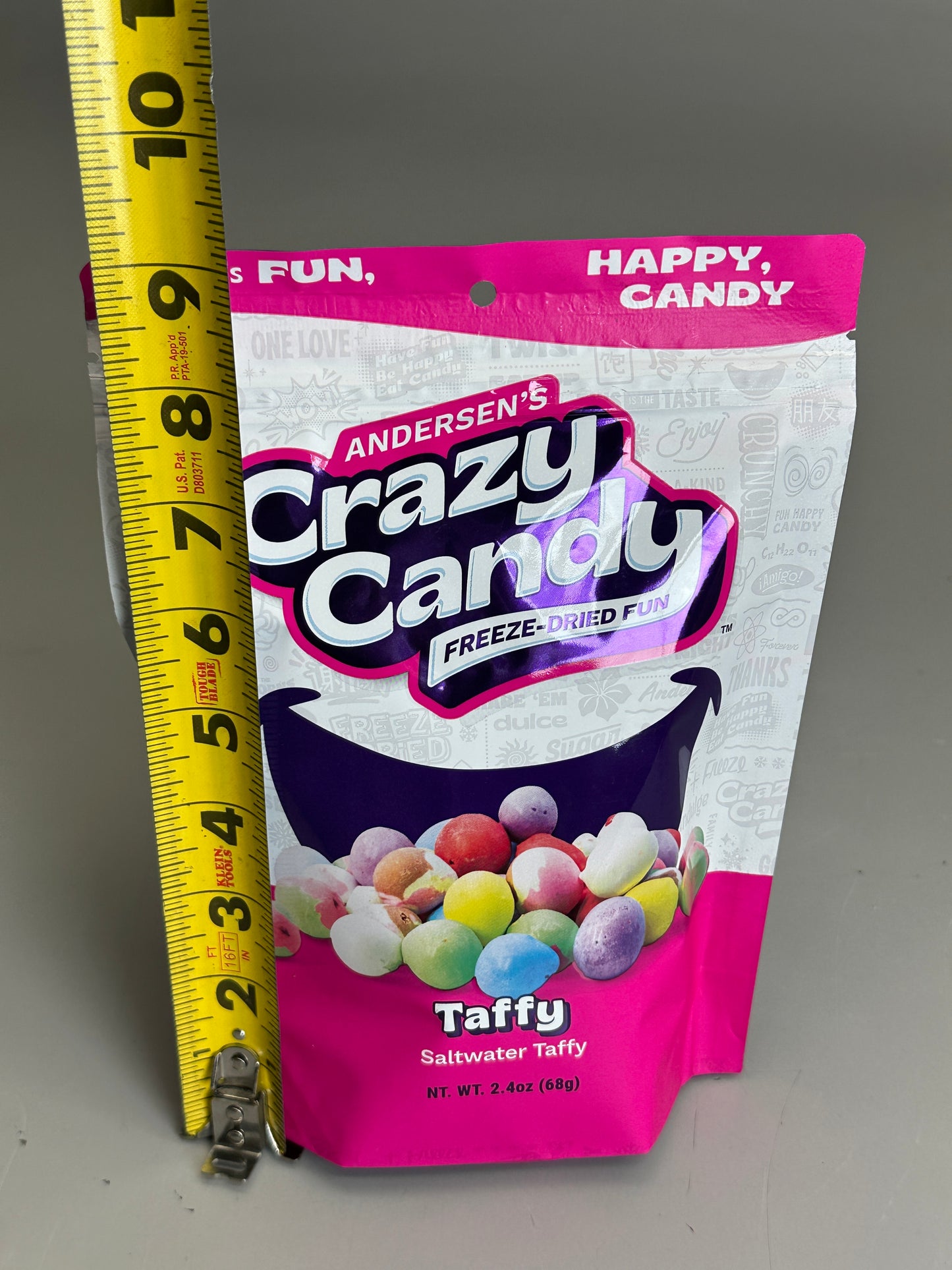 ANDERSEN'S Crazy Candy Freeze-Dried Saltwater Taffy 2.4 oz Exp 06/26