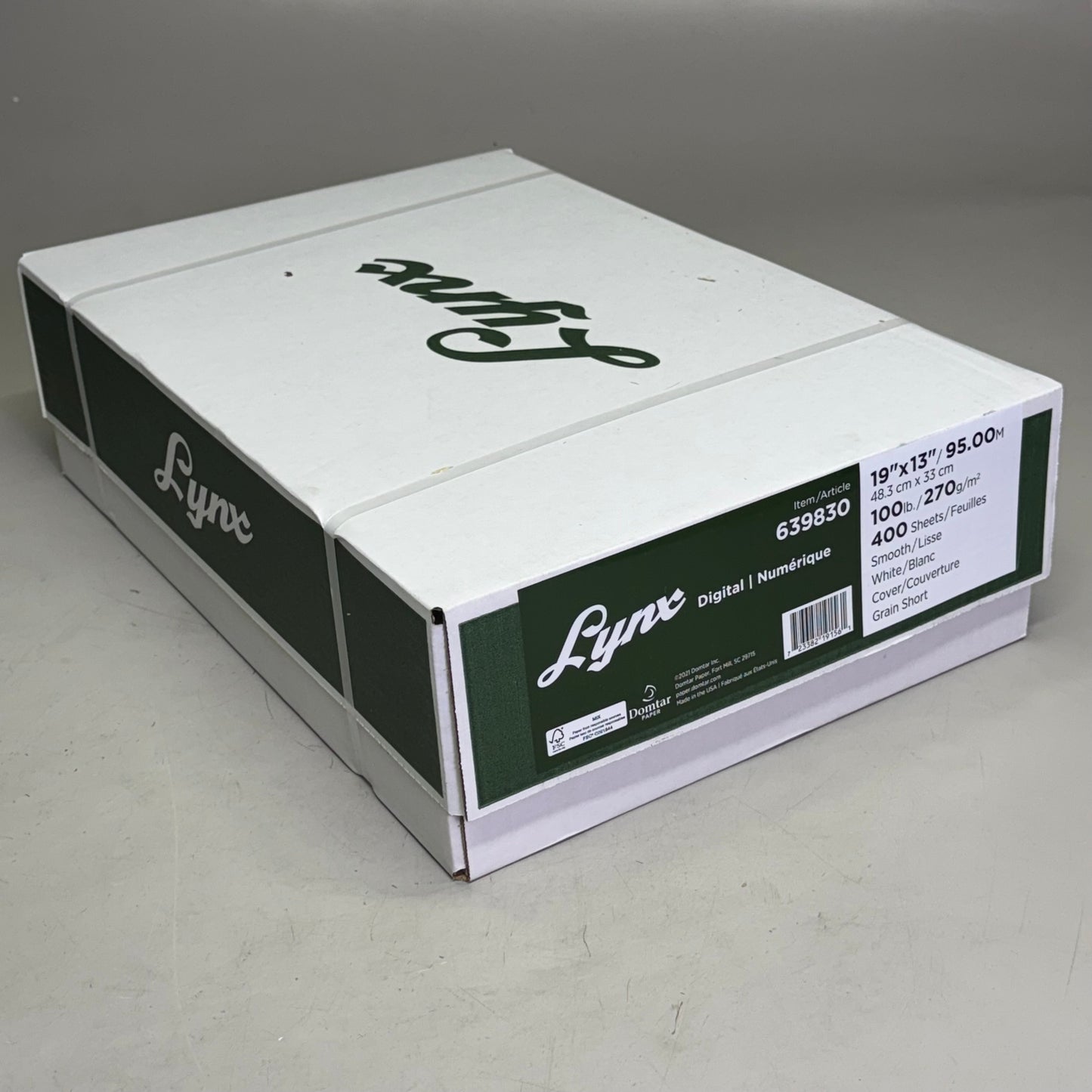 DOMTAR Lynx Opaque Digital Ultra Smooth Laser Paper 19" x 13" 100 lbs 400 Sheets