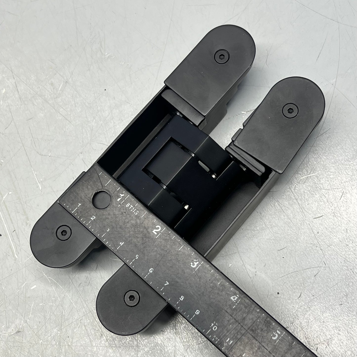 (2 PACK) Invisible Door Hinge Concealed Heavy Duty 6" L x 2.5" W Matte Black