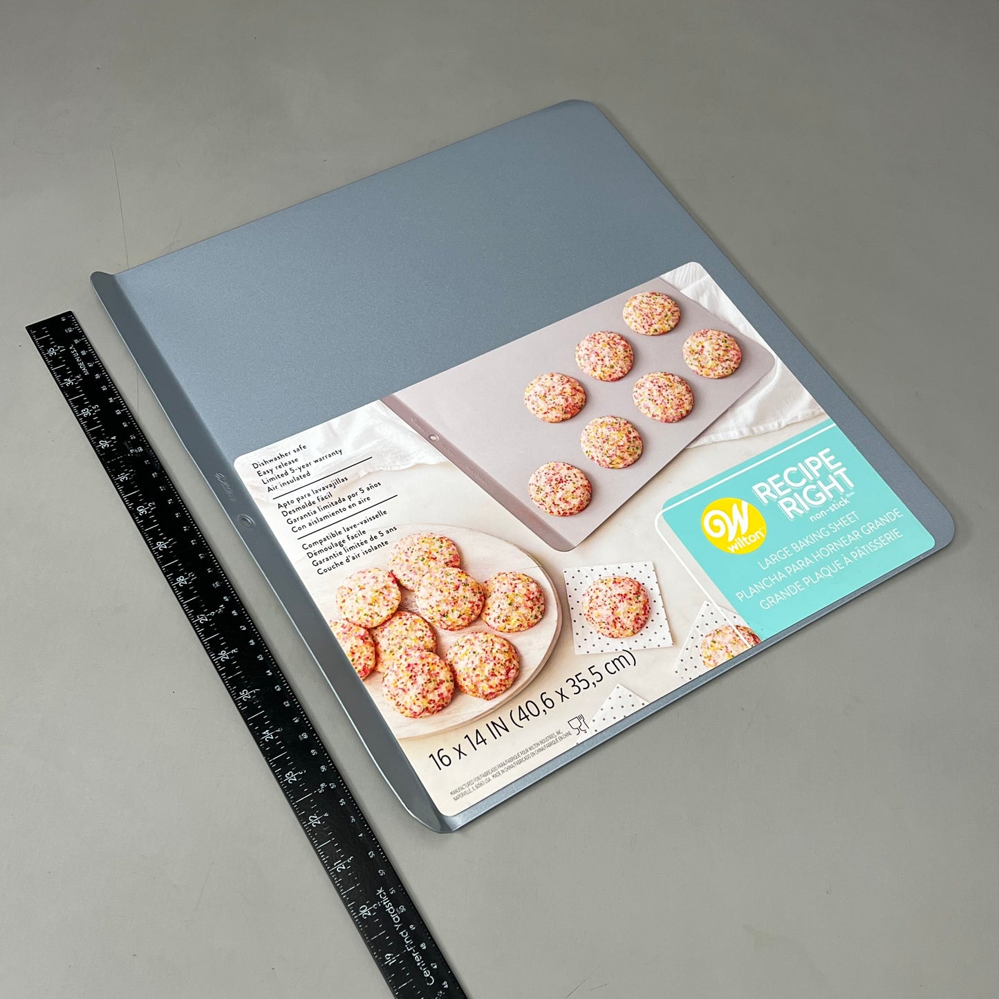 WILTON Steel Recipe Right Non-Stick Large Baking Sheet Grey 16"X14" 2105-977