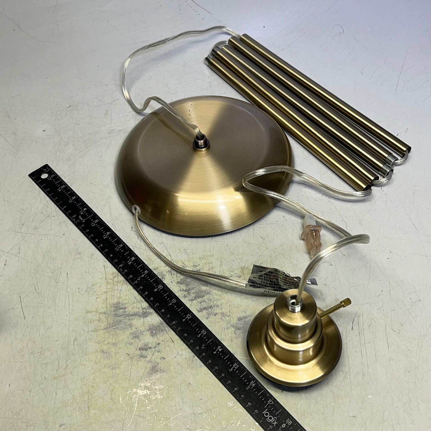 ZA@ ARLEC AMERICA  Torchiere Floor Lamp W/ Bulb 71" Brushed Brass AFL022BRUS-W