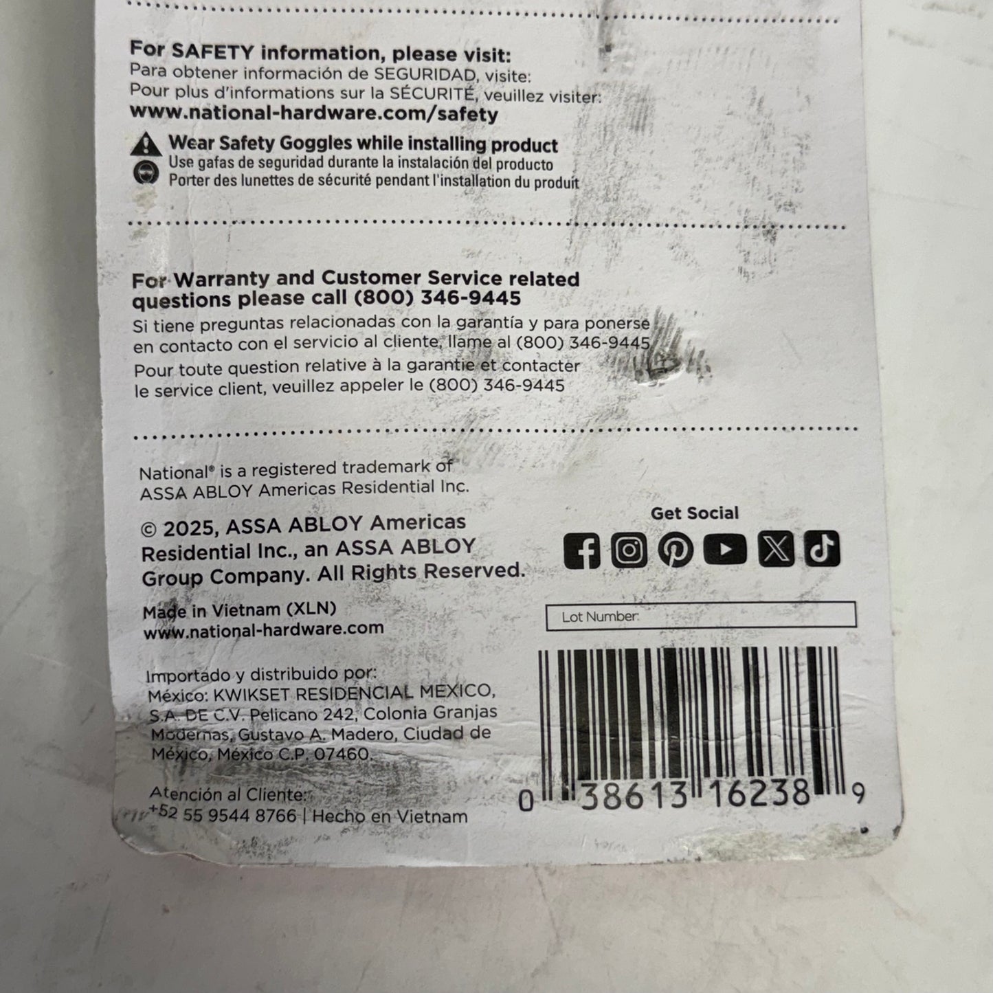 NATIONAL HARDWARE Barrel Bolt Sz 6", Grey N162-388