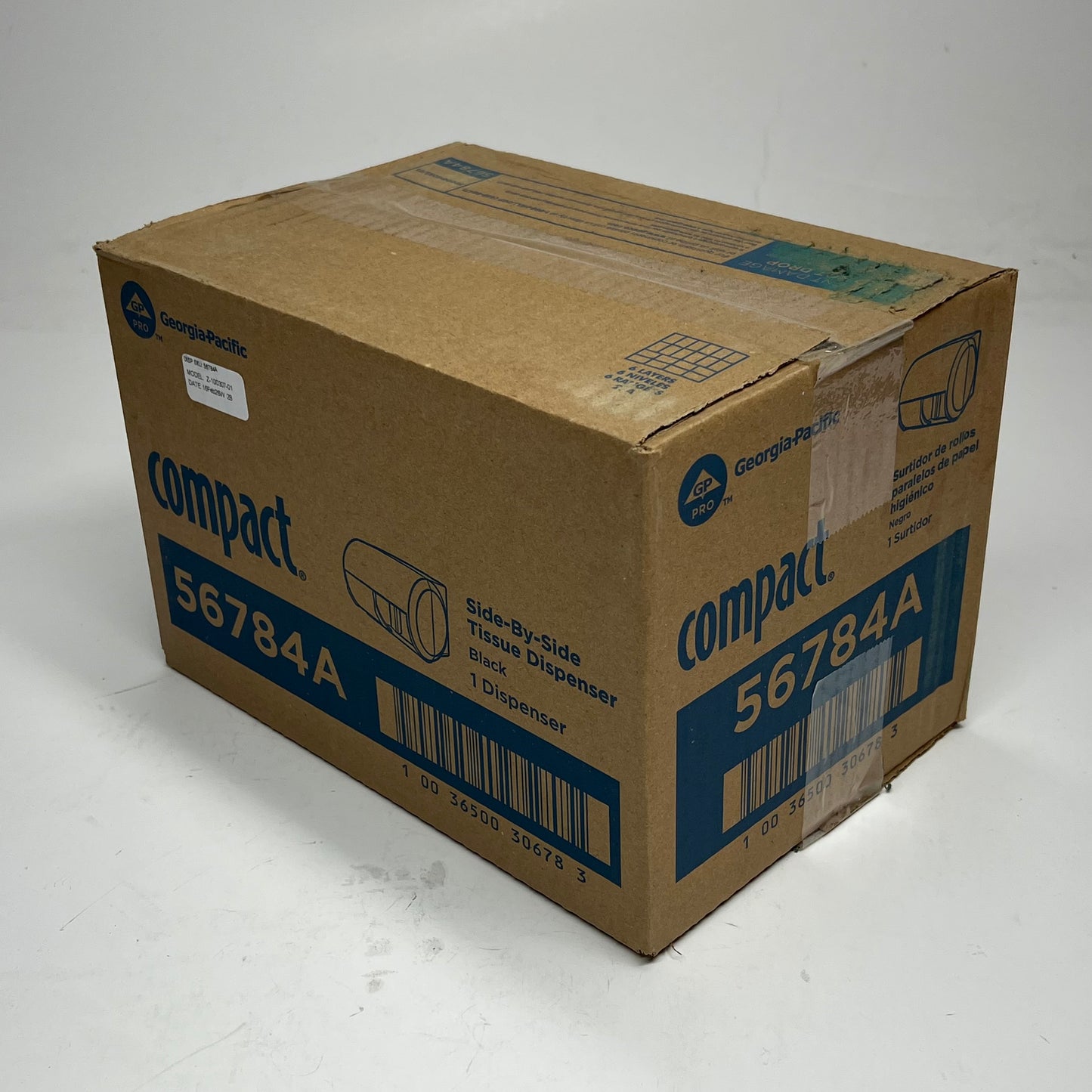 COMPACT 2 Roll Coreless High Capacity Toilet Paper Dispenser Black 56784A