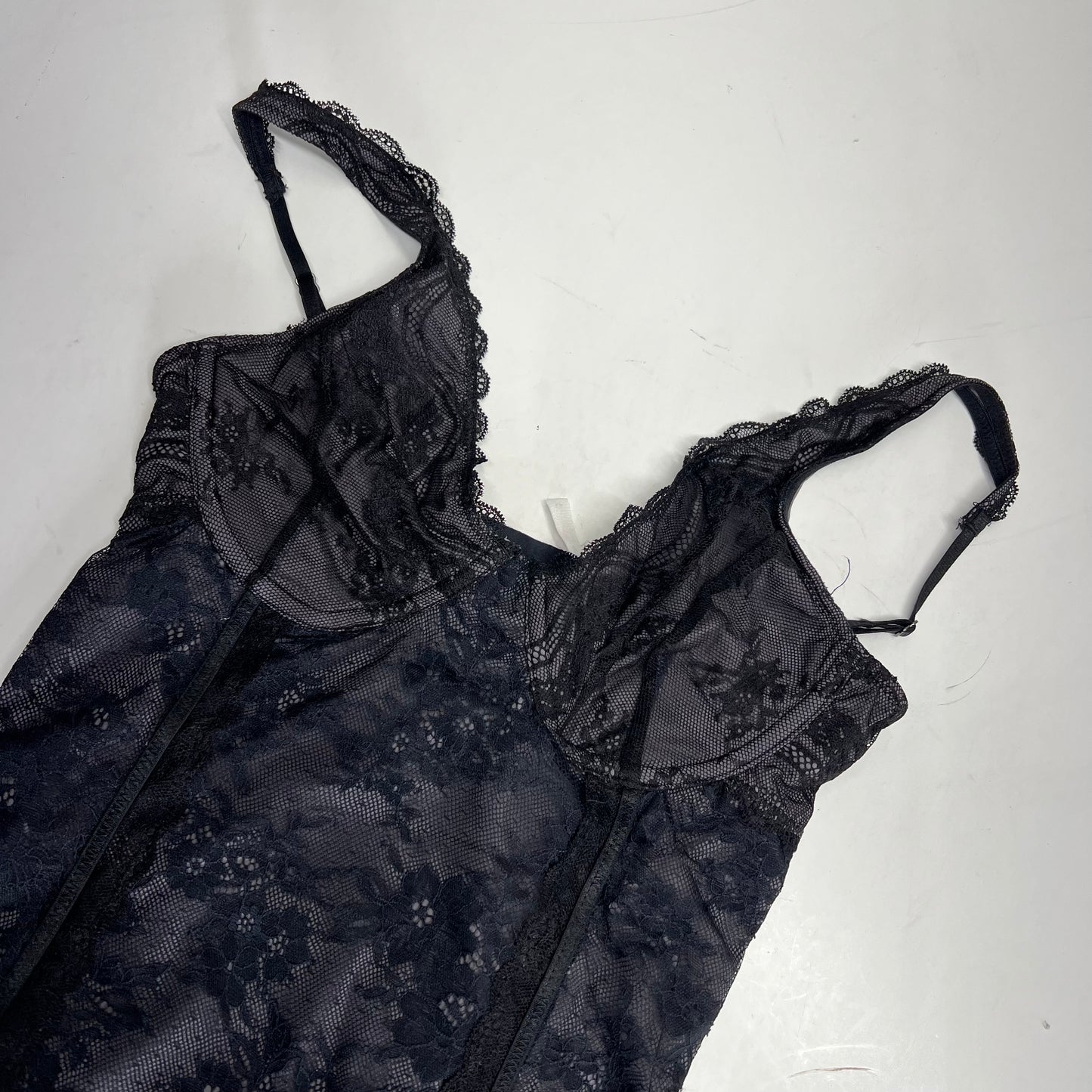 FREE PEOPLE Say You Love Me Bodysuit Lined Lace Women's Sz S Black 103499950