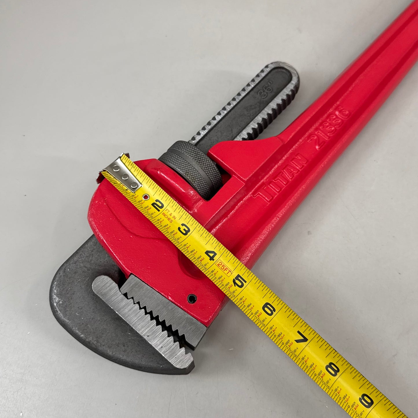 TITAN Large Heavy-Duty Straight Pipe Wrench 36" Red 21336