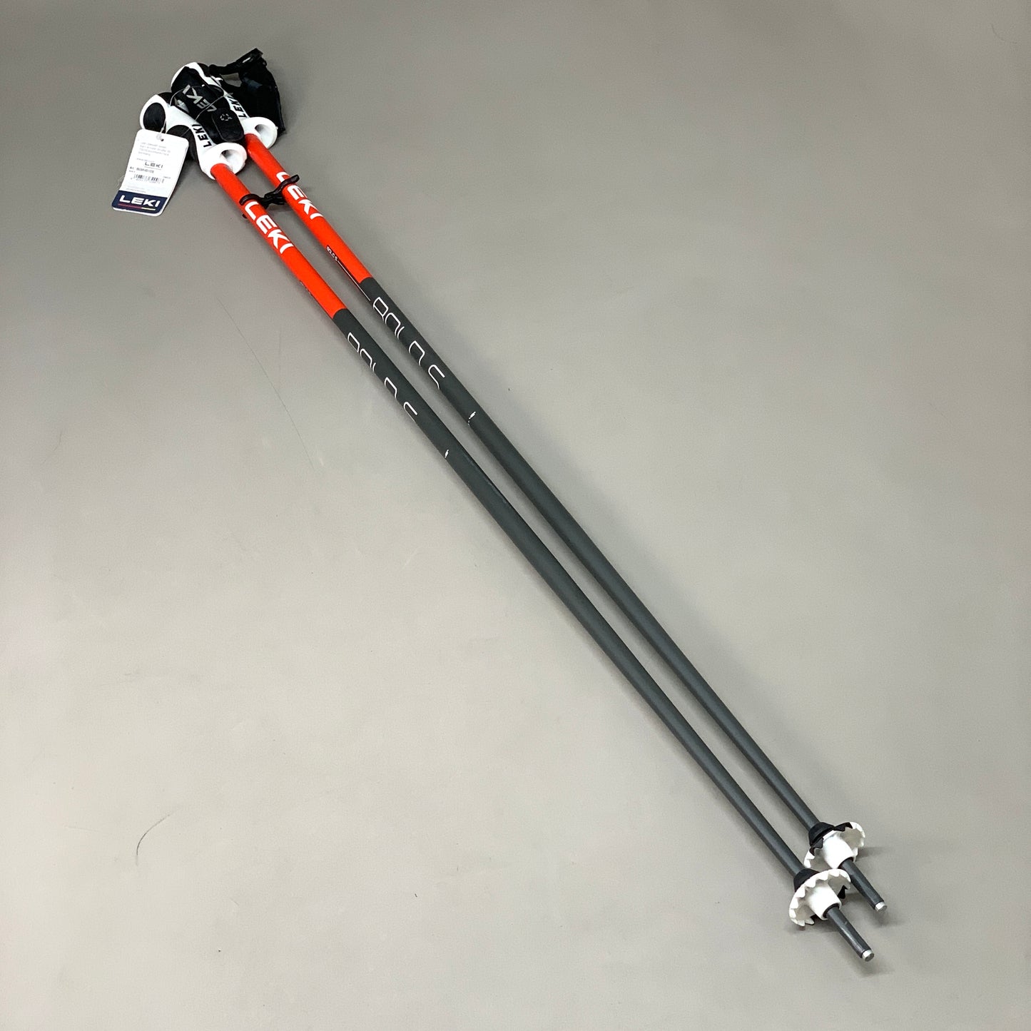 LEKI Ski Poles Bold S 18 mm Aluminum Pole 120cm / 48" Black & Red 65366431120